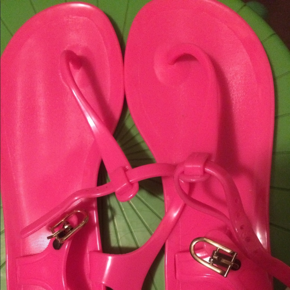 GAP pink jelly thong sandals